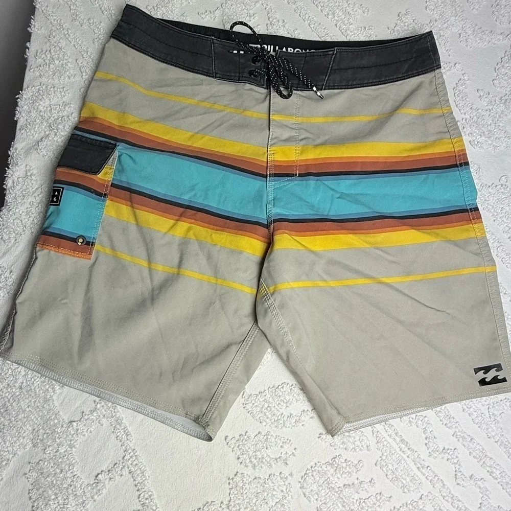 Billabong Men's Multicolor Striped Swim Shorts